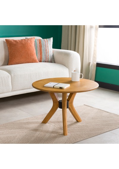 Furnirem Yuvarlak Orta Sehpa 65 Cm Meşe