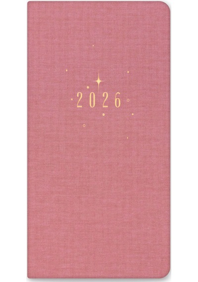 2026 Haftalık Cep Ajandası 12 Aylık - Gül Kurusu Gül Pembe