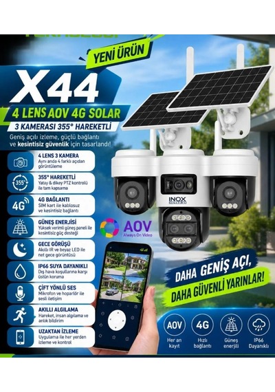 Inox-x44 4g Solar Esim 6 Motor 3pt Kamera