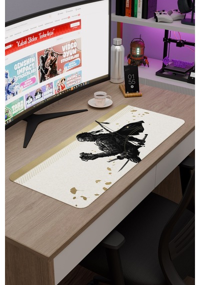 Ghost Of Tsushima Kaymaz Dikişli Kauçuk Oyuncu Mousepad V1 - 70x30 Xl Gaming Mouse Pad Fare Altlığı