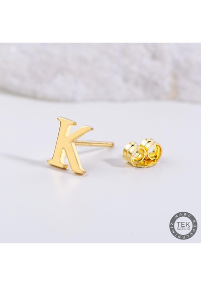 Goldkupe 14 Ayar Altın K Harf Küpe 0,49 Gr-1369