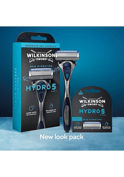 Wilkinson Erkek Tıraş Bıçağı Hydro 5, Cilt Nemlendirici, Karbon Kaplı Bıçak, Tıraş Bıçağı, 1 Yedek Bıçaklı Erkek Tıraş Bıçağı