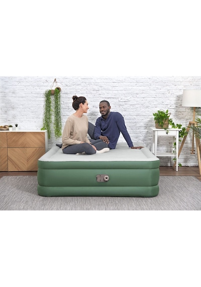 Bestway 69646 Toughlite Tpu Çift Kişilik Dahili Pompalı Şişme Yatak 2.03m X 1.52m X 46 Cm Yeşil