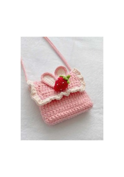 Melonndesign Karpuz Model Organik Handmade % 100 Manyetik Mıknatıslı Cotton Çocuk Çantası Pembe