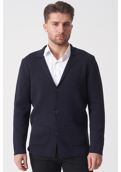 White Stone São Paulo 1112 Pike Örgü Slim Fit Pamuklu Triko Siyah Siyah