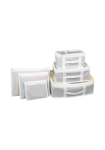 Bavul İçi Organizer Seti - Yatak Odası Organizer Set - Makyaj Organizer Mini Hurçlar 6 Parça Gri