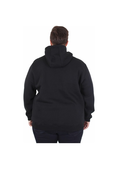 Starbattal Büyük Beden Unisex Kapüşonlu 3ip Sweat 11701 Sıyah Siyah