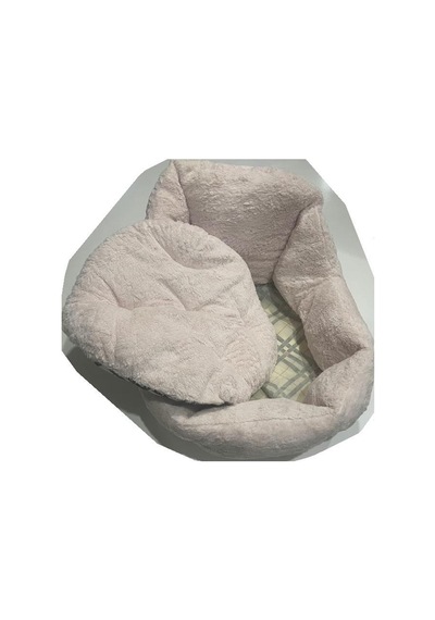 Süslüpati Kullanışlı Yıkanabilir Kumaş Silikon Elyaf Dolgulu Kedi Köpek Yatağı Lila 56cm