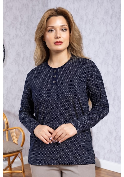 Mutlu City Kadın Yeni Model Yüksek Kalite Yuvarlak Yaka Patlı Orta Yaş Anne Penye Bluz 6575 Lacivert Mutlu City Kadın Yeni Model Yüksek Kalite Yuvarlak Yaka Patlı Orta Yaş Anne Penye Bluz 6575 Lacivert