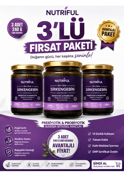 Nutriful Ibn-ı Sina Sirkengebin Prebiyotik Macunu 3 Adet