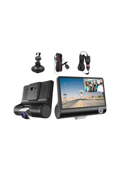 Lcd Ekranlı 170 Geniş Açı 1080p İçi Kamera Gece Görüşlü 3 Kameralı G-sensör İle Uyumlu Yol Kayıt Diğer