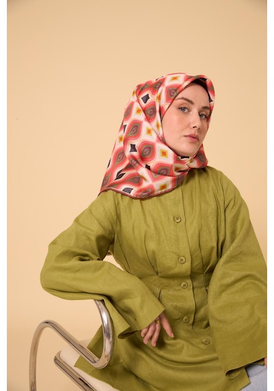 Silk Home Twill İpek Eşarp 11470-23 Yeşil, Mercan, Antrasit, Pembe, Asit, Beyaz