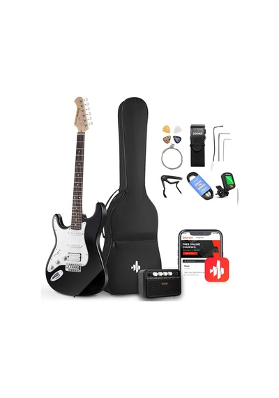 Donner Dst-100bl Amfili Solak Elektro Gitar Seti Siyah
