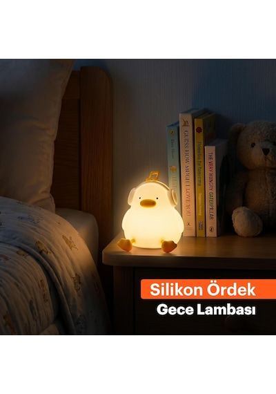Silikon Gece Lambası, Led Yumuşak Sevimli Ördek Lamba, Çocuklar İçin Kısılabilir Gece Lambası, Diğer