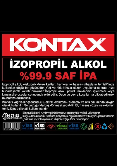 Kontax Saf İpa %99,9 İzopropil Alkol 1lt Tekli