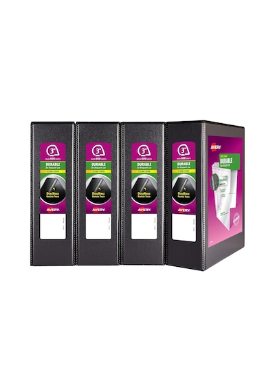 Avery Durable Şeffaf Dosya, 4'lü Paket, Siyah Diğer
