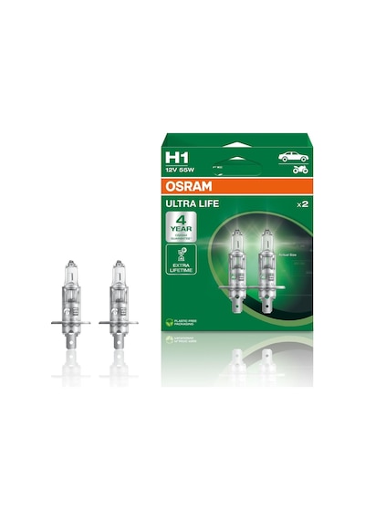 Ampul H1 Ult 55w 12v P14.5s5x2boxtrqr2 Ultralife 64150ult-hcb - 64150ult-hcb Abanoz
