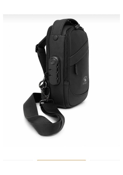 Newish Polo Body Bag Çapraz Sırt Çantası Şifreli Kilitli Uziko Küçük Boy - Suni Deri Siyah