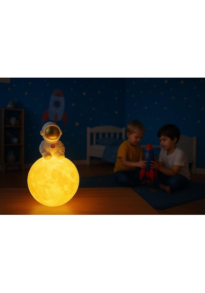Işık Kasabası 22 Astronot Led Gece Lambası Sarı