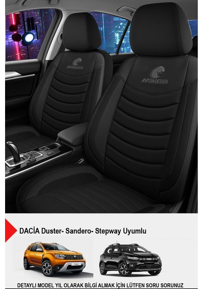Panther Serisi Keten Kumaş Oto Koltuk Kılıfı- Dacia Sandero-stepway-duster Uyumlu