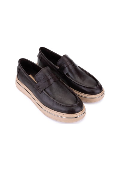 Tamer Tanca Erkek Hakiki Deri Kahverengi Loafer Ayakkabı 870 600 Erk Ayk Sk26-27 Kahve Dr
