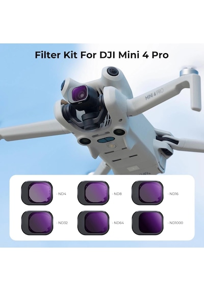 K&f Djı Mini 4 Pro Nd Filtre 6 Parça Set Nd4 + Nd8 + Nd16 + Nd32 + Nd64 + Nd1000