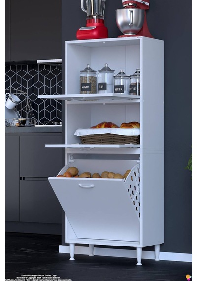 Nore 60 Cm İki Kapaklı Tek Sepetli Çok Amaçlı Kiler Dolabı Mutfak Banyo Düzenleyici 60x150x32 Cm Beyaz Nore 60 Cm İki Kapaklı Tek Sepetli Çok Amaçlı Kiler Dolabı Mutfak Banyo Düzenleyici 60x150x32 Cm Beyaz