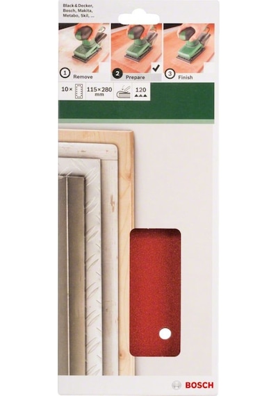 Bosch Zımpara Kağıdı 10'Lu 115X280Mm 120 Kum 14 Delik 2609256B29