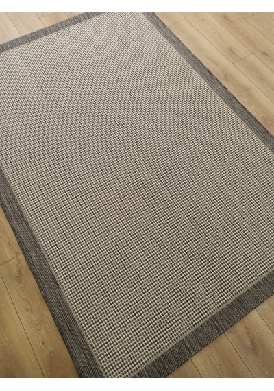 Çam Halı Sisal 9313 Gri / Beyaz Bordürlü Jüt Sisal Kilim