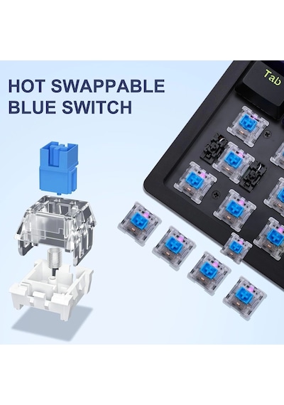 E-Yooso Z-94 Blue Switch  Mekanik Klavye Rainbow Işıklı Oyuncu Klavyesi
