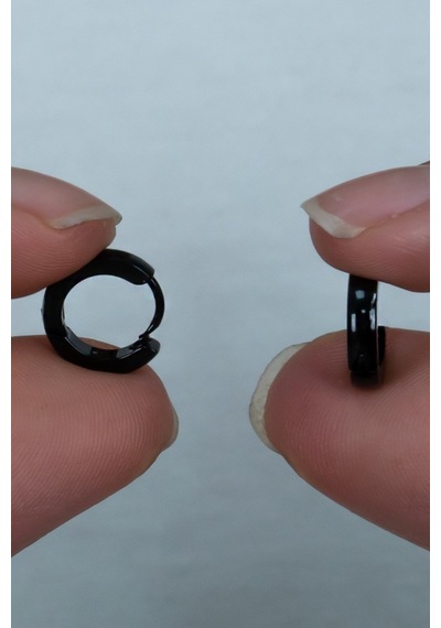 Ince Halka Erkek Bayan Unisex Çelik Küpe Çifti 3 MM 3 Renk Mse6