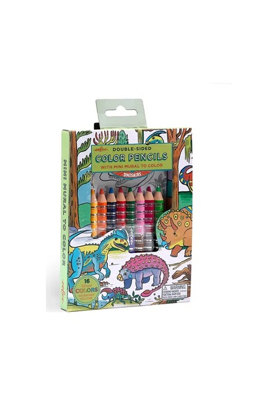 Eeboo Boyama Posteri Ve 16 Renk Kuru Boya Seti - Dinosaurs