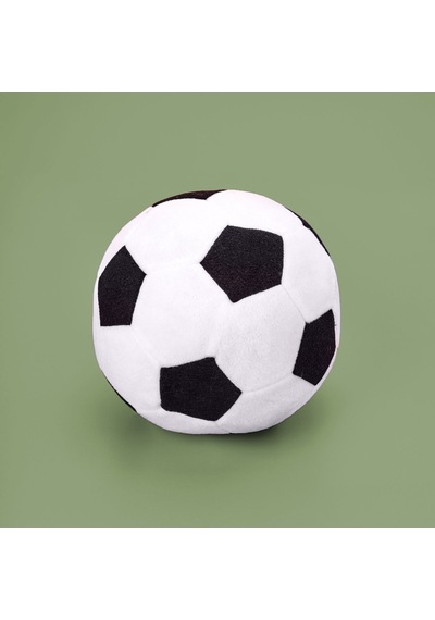 Soft Futbol Topu Figürlü Yastık - Siyah / Beyaz - 30x30 Cm