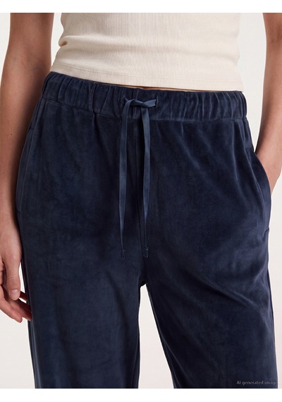 Lcw Dream Lacivert Beli Lastikli Kadife Kadın Pijama Alt