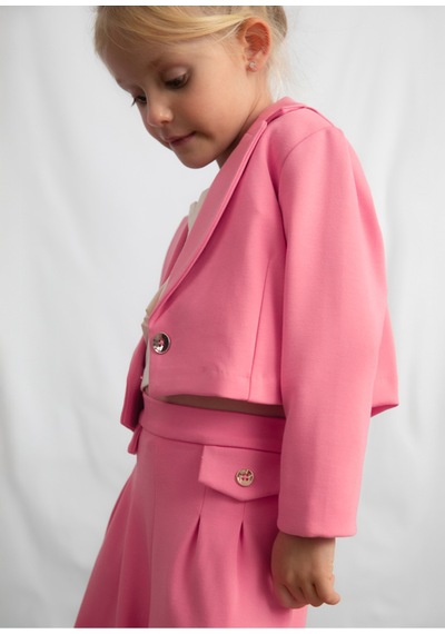 Kız Çocuk Kısa Blazer Ceket Pembe 3451 Pembe