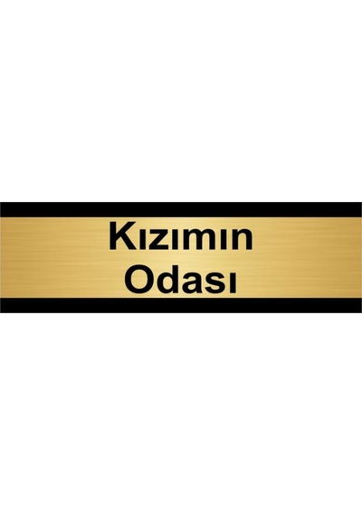 Kızımın Odası 10x20cm Altın Renk Metal Yönlendirme Levhası