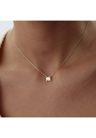 Minimal Fil Kolye Sarı