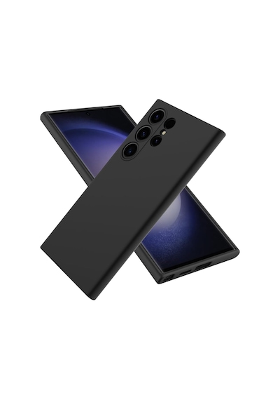 Fibaks Galaxy S25 Ultra Uyumlu Kılıf Kadife Lansman Soft Yumuşak Liquid Silikon Kamera Korumalı Kapak Siyah