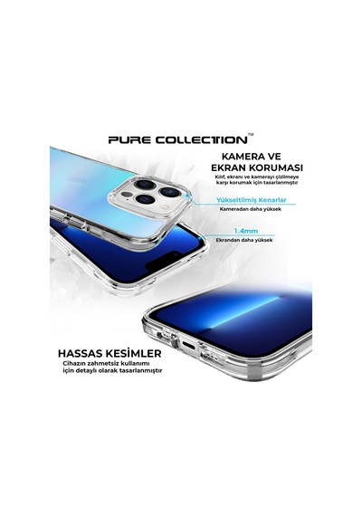 Bix Apple Uyumlu iPhone 13 Pro Max Pure Rainbow Renk Geçişli Şeffaf Kılıf Çizilmeye Dayanıklı Darbe Emici Parmak İzi Önleyici Mavi Bix Apple Uyumlu iPhone 13 Pro Max Pure Rainbow Renk Geçişli Şeffaf Kılıf Çizilmeye Dayanıklı Darbe Emici Parmak İzi Önleyici Mavi