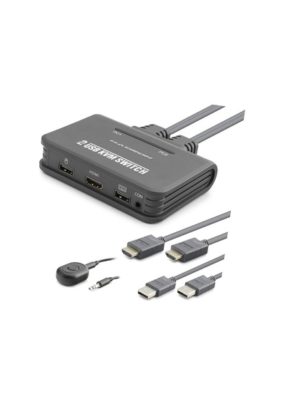 Hdmi Usb Kvm Switch 2 Port Hdmi 2 Port Usb Dahili Kablolu - Siyah Hdx1361 Evimdeyokyok