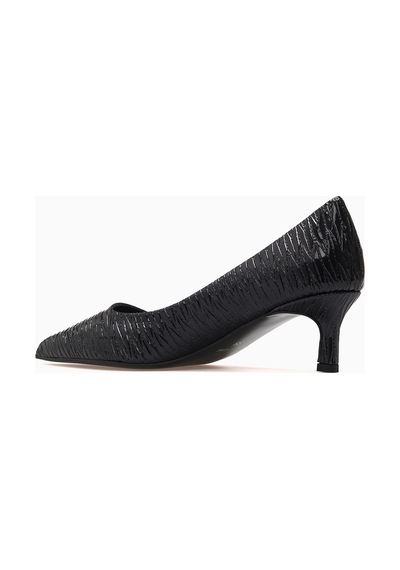 Kuum Kadın Stiletto Ayakkabı 26y K70-4318 Siyah Rugan