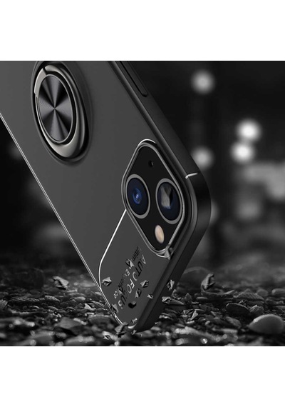 Apple Uyumlu iPhone 13 Kılıf Yüzüklü Magnetli Ravel Case (538651301)