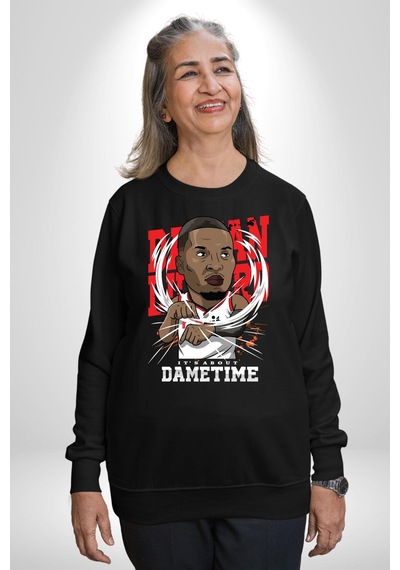 Basketbol Oyun Zamanı Unisex Siyah Sweatshirt Siyah