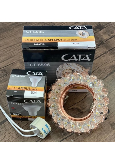 Cata Papatya Cam Spot Ct-6596 Takım Halinde Beyaz Işık