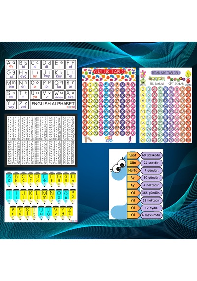 6'lı Eğitici Set 35x50 Cm Bristol Baskı