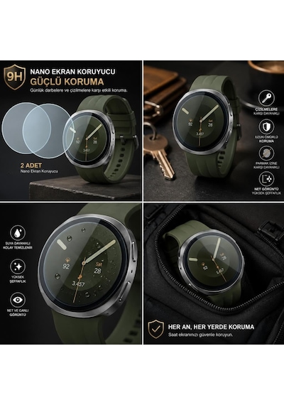 Samsung Galaxy Watch 9 44mm İle Uyumlu Ekran Koruyucu Nano Parlak Çizilmeye Dayanıklı Akıllı Saat Koruması, 9h Kırılmaz Esnek Cam, Hd Şeffaf 2 Adet Sm-l350 Çok Renkli Samsung Galaxy Watch 9 44mm İle Uyumlu Ekran Koruyucu Nano Parlak Çizilmeye Dayanıklı Akıllı Saat Koruması, 9h Kırılmaz Esnek Cam, Hd Şeffaf 2 Adet Sm-l350 Çok Renkli