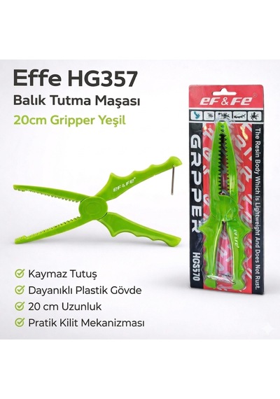Effe Hg357 Balık Tutma Maşası 20cm Gripper Yeşil