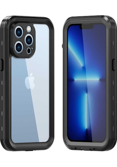 Apple Uyumlu iPhone 13 Pro Kılıf 1-1 Su Geçirmez Kılıf Siyah
