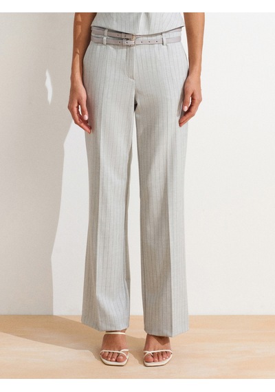 Dilvin 72129 Çift Kemerli Pantolon-gri Gri