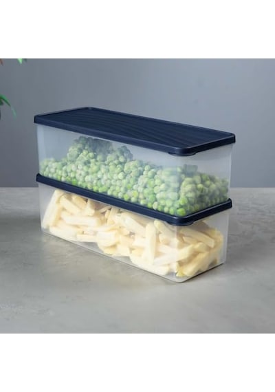 Derin Dondurucu Saklama Kabı Seti, Şeffaf, 1x3l-2x2l-2x1l, 5 Parça, Kapaklı Çok Renkli